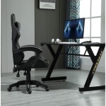 （グレー）回転式ゲーミングチェア 合成皮革 オフィスリクライニングチェア